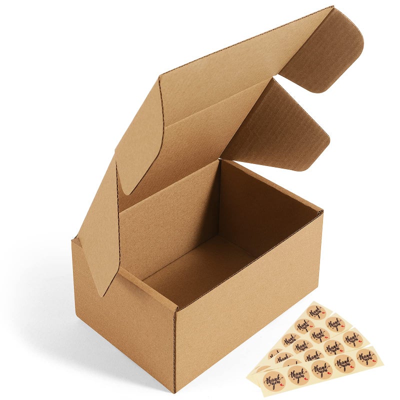 Eupako 6x4x3 Shipping Boxes Small Corrugated Cardboard Box - 25 Pack Brown Mailing Boxes for Packaging Small Business  Mailer Box - Image 1